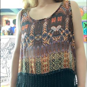 Sheer patterned tank